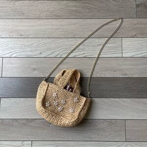Zara rafia flowers bag